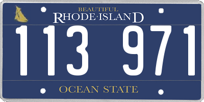 RI license plate 113971