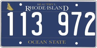 RI license plate 113972