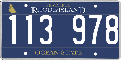 RI license plate 113978