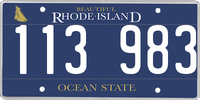 RI license plate 113983