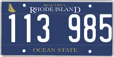 RI license plate 113985