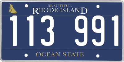 RI license plate 113991