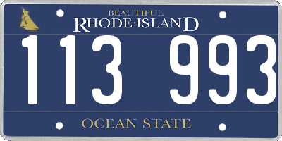RI license plate 113993