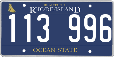 RI license plate 113996
