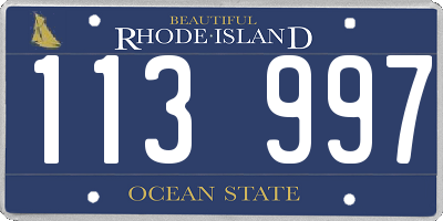 RI license plate 113997