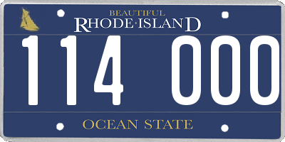 RI license plate 114000