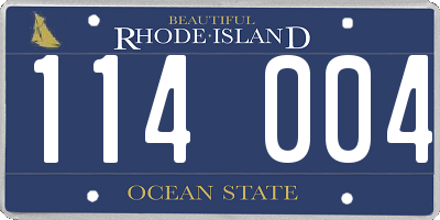 RI license plate 114004