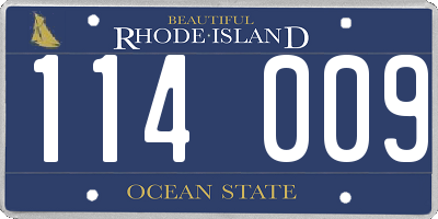 RI license plate 114009
