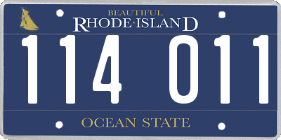 RI license plate 114011