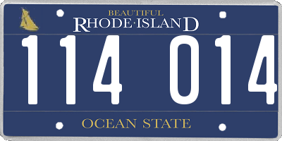 RI license plate 114014