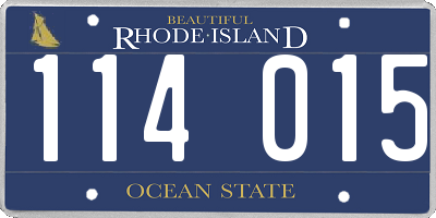 RI license plate 114015