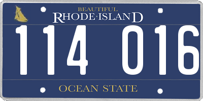 RI license plate 114016