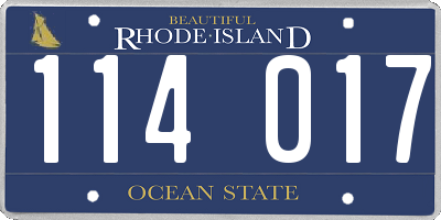RI license plate 114017