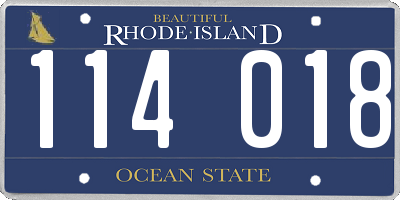 RI license plate 114018
