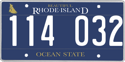 RI license plate 114032