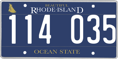RI license plate 114035