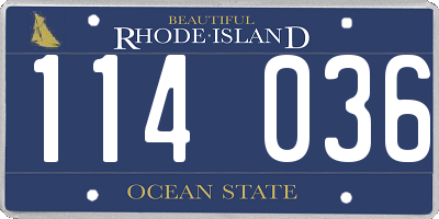RI license plate 114036