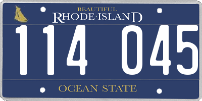 RI license plate 114045