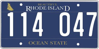 RI license plate 114047