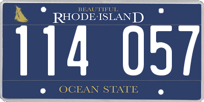 RI license plate 114057