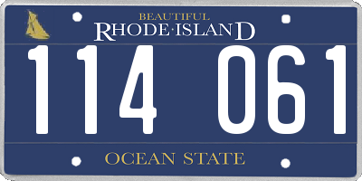 RI license plate 114061