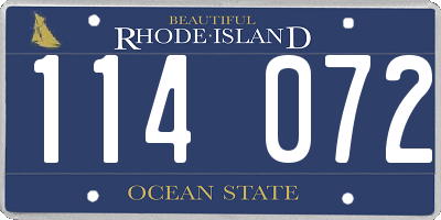 RI license plate 114072