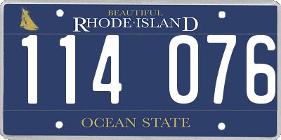 RI license plate 114076