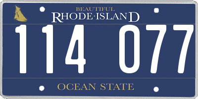 RI license plate 114077