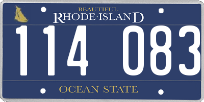 RI license plate 114083