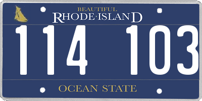 RI license plate 114103