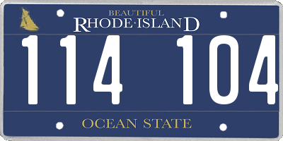 RI license plate 114104