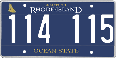 RI license plate 114115