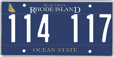 RI license plate 114117