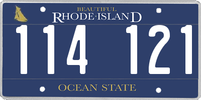 RI license plate 114121