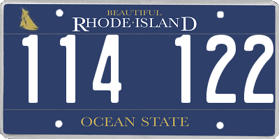 RI license plate 114122