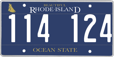 RI license plate 114124