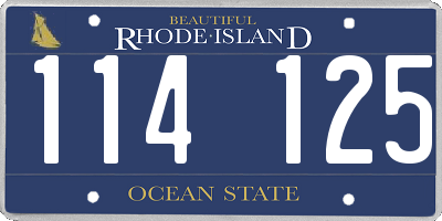 RI license plate 114125