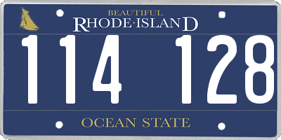 RI license plate 114128