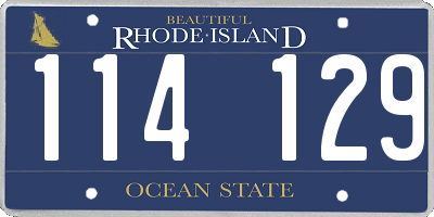 RI license plate 114129