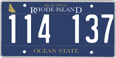 RI license plate 114137