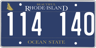 RI license plate 114140