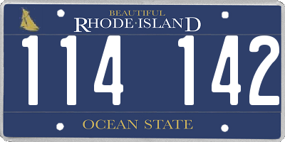 RI license plate 114142