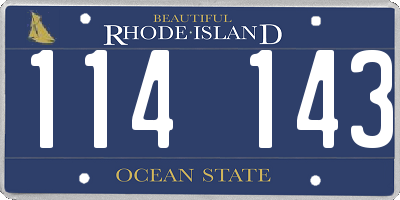 RI license plate 114143