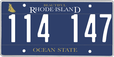 RI license plate 114147