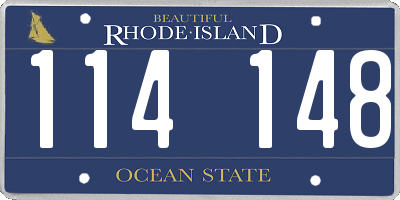 RI license plate 114148