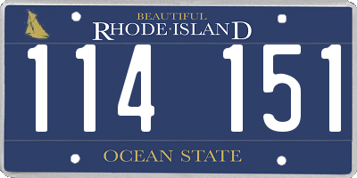RI license plate 114151