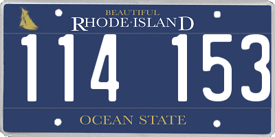 RI license plate 114153