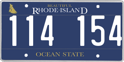 RI license plate 114154
