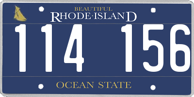 RI license plate 114156
