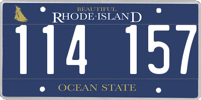 RI license plate 114157